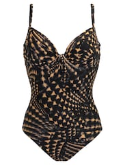 Pour Moi Black Ground Portofino Underwired Padded Swimsuit - Image 3 of 4