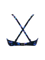 Pour Moi Black & Blue Padded Free Spirit Bikini Top - Image 4 of 4