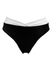 Pour Moi Black Brief Fifth Avenue Super High Waist Bikini Bottoms - Image 3 of 4