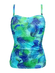 Pour Moi Blue Aruba Underwired Strapless Bandeau Tankini - Image 3 of 4