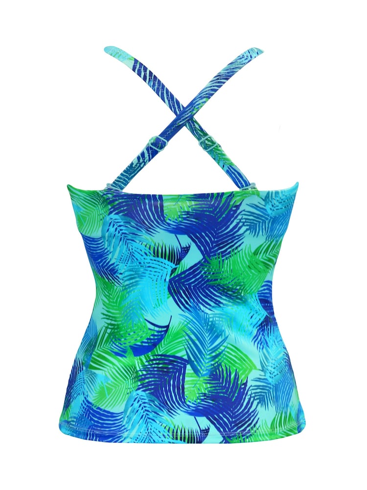 Pour Moi Blue Aruba Underwired Strapless Bandeau Tankini - Image 4 of 4