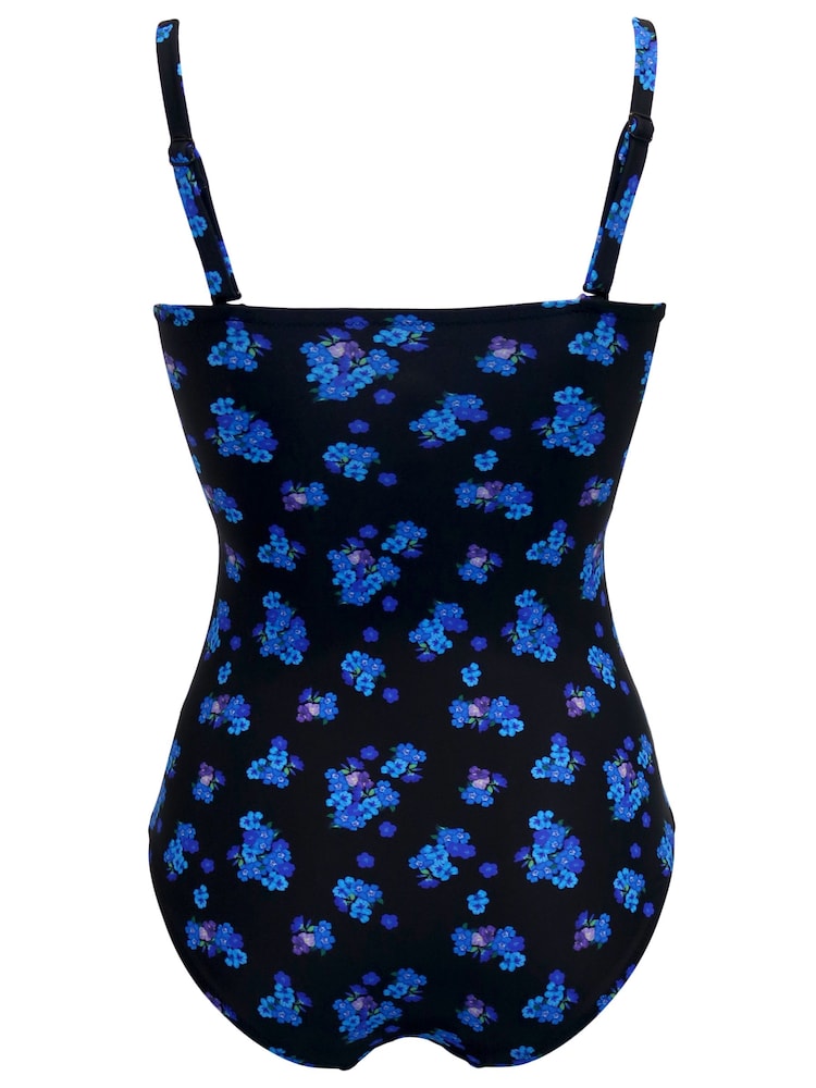 Pour Moi Black & Blue Santa Monica Removable Straps Tummy Control Swimsuit - Image 6 of 6