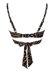 Pour Moi Black Portofino Underwired Lightly Padded Tie Wrap Bikini Top - Image 5 of 5
