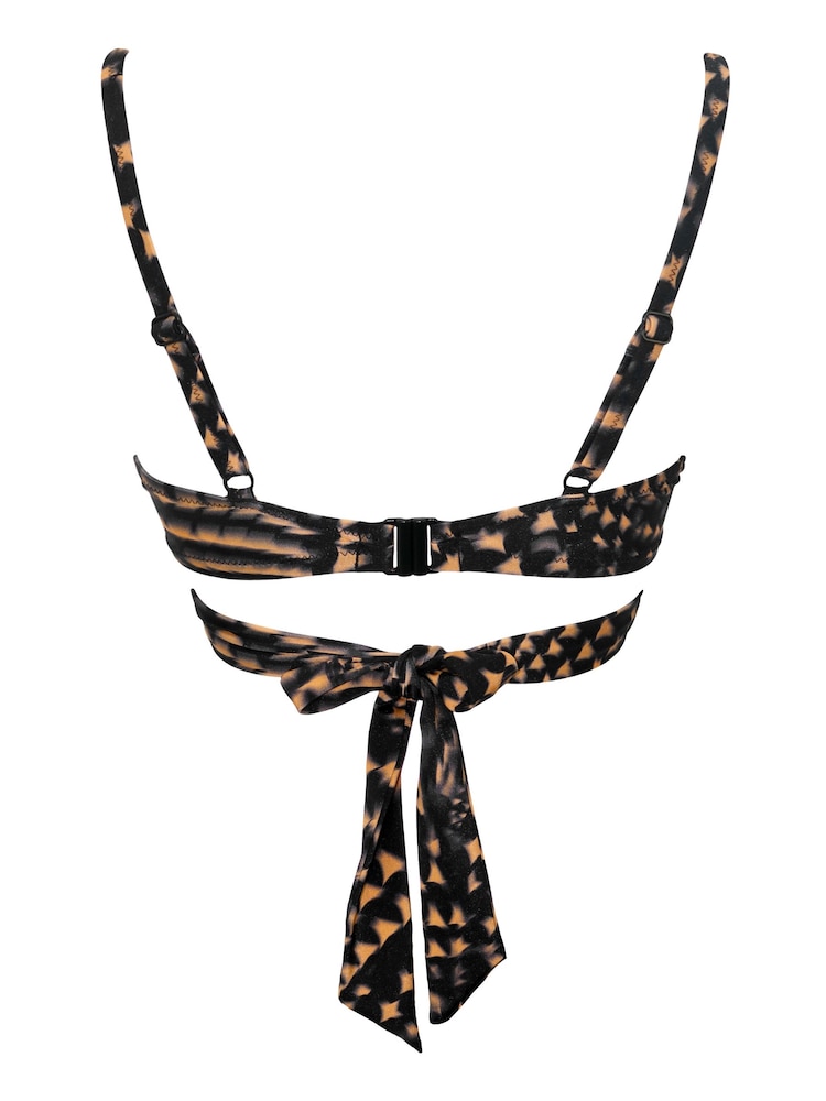 Pour Moi Black Portofino Underwired Lightly Padded Tie Wrap Bikini Top - Image 5 of 5