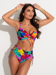 Pour Moi Multi Maya Bay Padded Underwired Tie Bikini Top - Image 2 of 4
