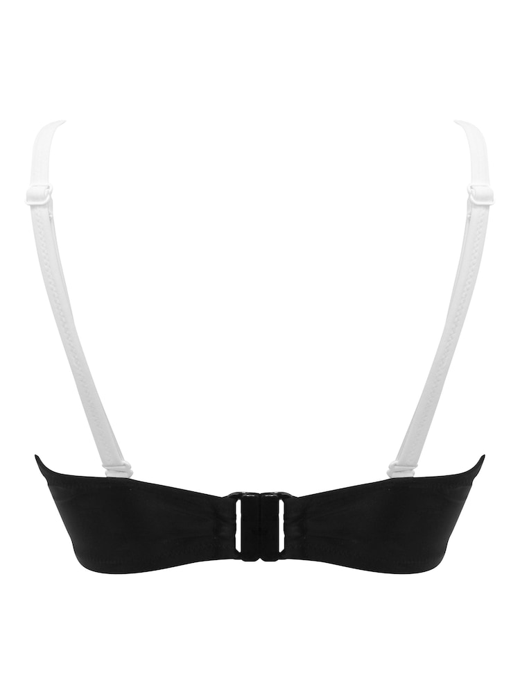 Pour Moi Black Padded Halterneck Fifth Avenue Underwired Longline Padded Bikini Top - Image 4 of 4