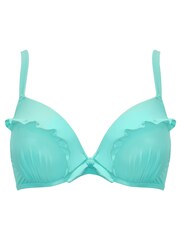 Pour Moi Blue Bermuda Padded Underwired Bikini Top - Image 5 of 6
