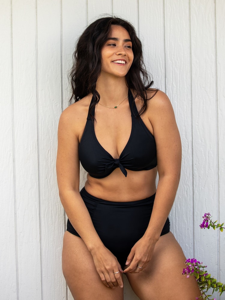 Pour Moi Black High Waist Space Bikini Bottoms - Image 1 of 4