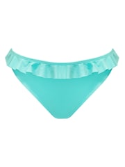 Pour Moi Blue Bermuda High Leg Frill Bikini Briefs - Image 4 of 5
