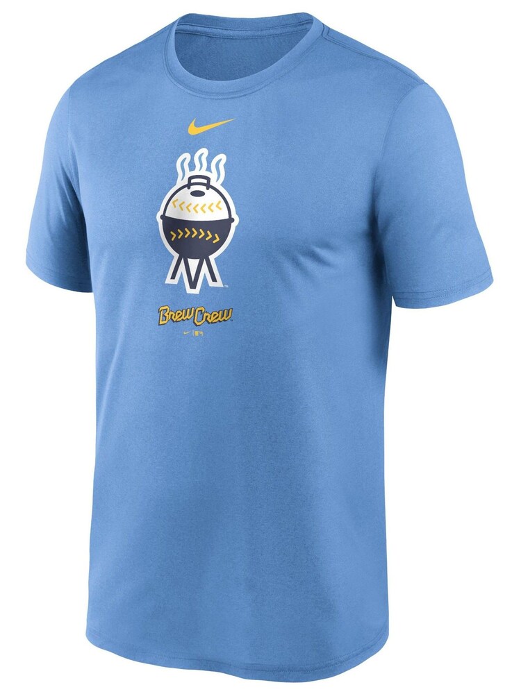 Fanatics Blue MLB Milwaukee Brewers City Connect Legend Practice Velocity T-Shirt - Image 2 of 3 Fanatics Blue MLB Milwaukee Brewers City Connect Legend Practice Velocity T-Shirt - Image 2 of 3