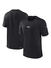 Fanatics Dri-FIT NFL Baltimore Ravens Sideline Player Short Sleeve 100% Cotton Black Top - Image 1 of 3