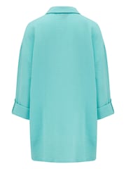 Pour Moi Blue Woven Double Cloth Revere Collar Oversized 100% Cotton Shirt - Image 5 of 5