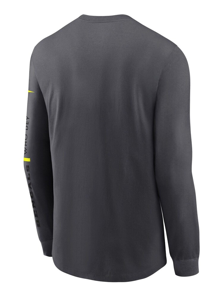 Fanatics Grey NFL Cincinnati Bengals VOLT Long Sleeve Dri-FIT Cotton T-Shirt - Image 2 of 3