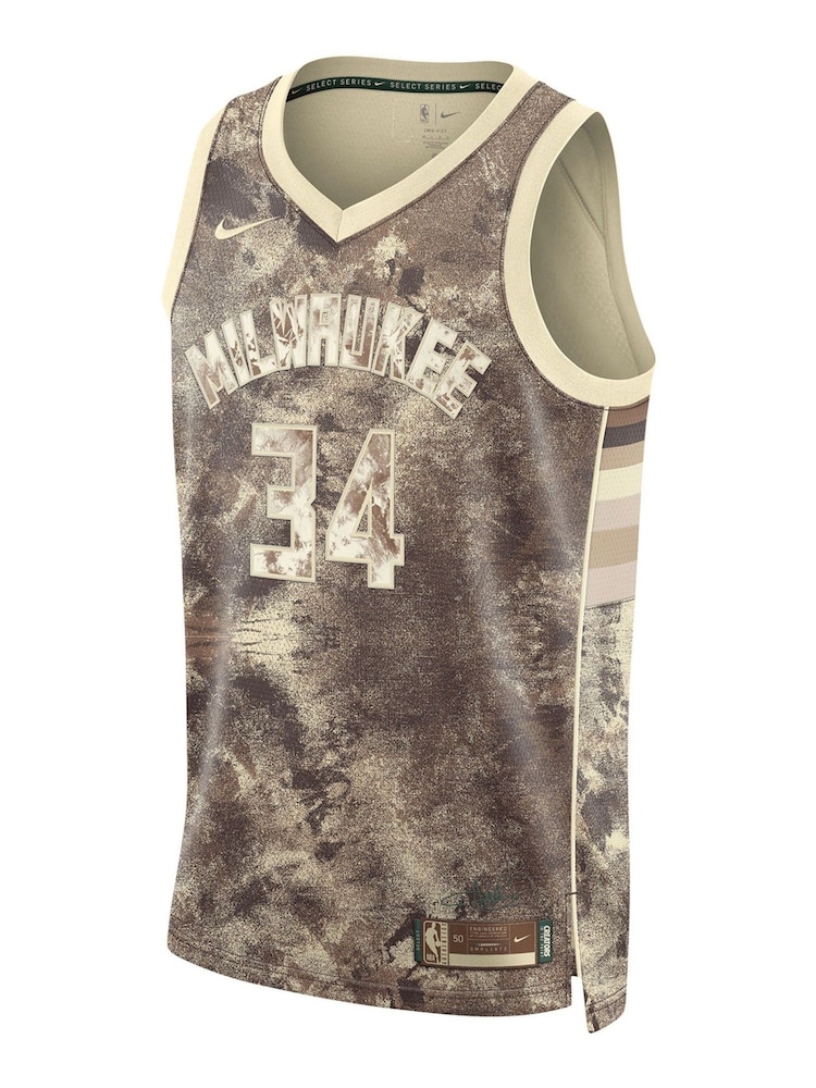 Fanatics NBA Milwaukee Bucks MVP Select Series Brown Baskeet Ball Jerseys- Giannis Antetokounpo - Image 2 of 3