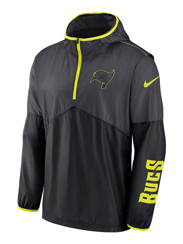 Fanatics Grey NFL Tampa Bay Buccaneers VOLT Woven Quarter Zip Jacket - Image 2 of 3