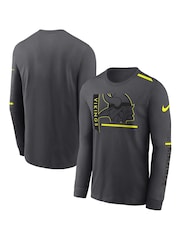 Fanatics Grey NFL Minnesota Vikings VOLT Long Sleeve Dri Fit Cotton T-Shirt - Image 1 of 3