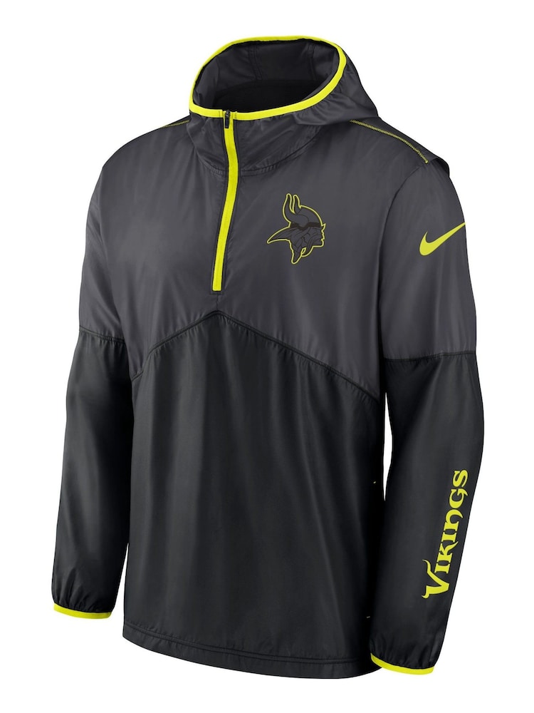 Fanatics Grey NFL Minnesota Vikings VOLT Woven Quarter Zip Jacket - Image 2 of 3