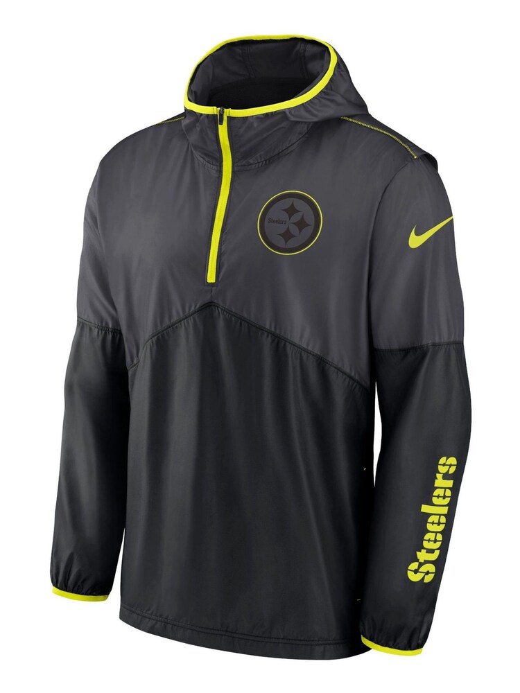 Fanatics Grey NFL Pittsburgh Steelers VOLT Woven Half Zip Jacket - Image 2 of 3