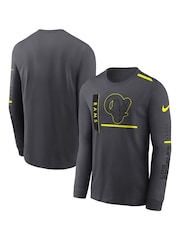 Fanatics Grey NFL Los Angeles Rams VOLT Long Sleeve Dri Fit Cotton T-Shirt - Image 1 of 3