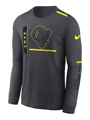 Fanatics Grey NFL Los Angeles Rams VOLT Long Sleeve Dri Fit Cotton T-Shirt - Image 2 of 3