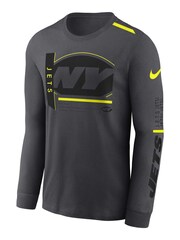 Fanatics Grey NFL New York Jets VOLT Long Sleeve Dri-FIT Cotton T-Shirt - Image 2 of 3