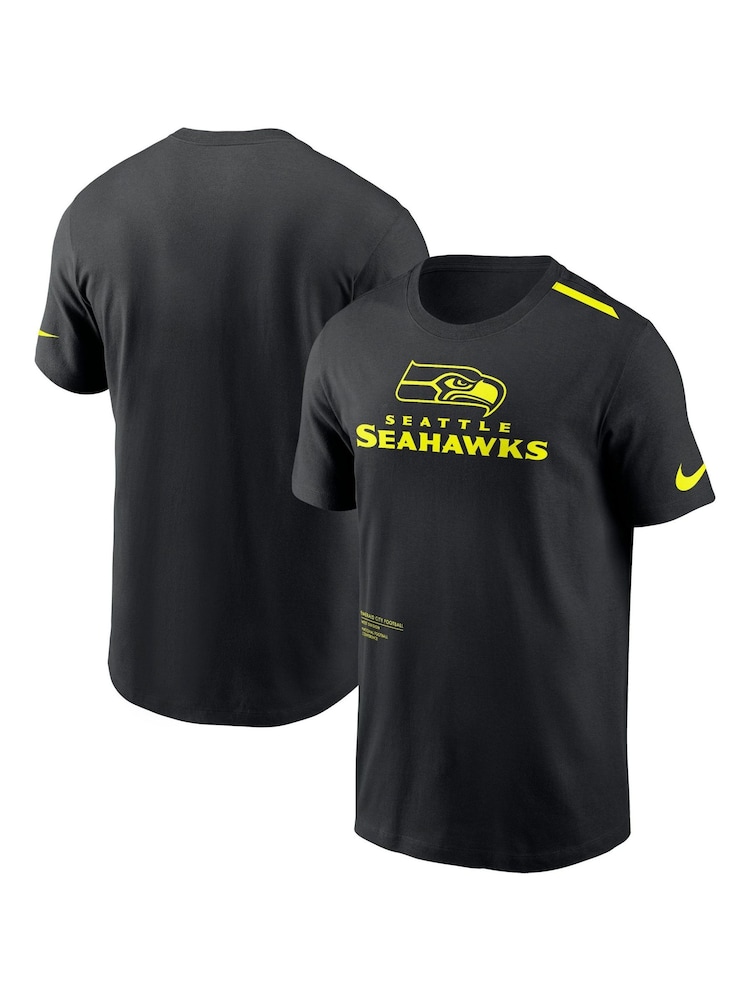 Fanatics NFL Seattle Seahawks VOLT Short Sleeve Dri-FIT Cotton Fanatics Black T-Shirt - Image 1 of 3 Fanatics NFL Seattle Seahawks VOLT Short Sleeve Dri-FIT Cotton Fanatics Black T-Shirt - Image 1 of 3