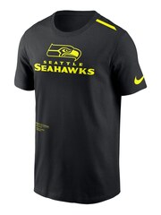 Fanatics NFL Seattle Seahawks VOLT Short Sleeve Dri-FIT Cotton Fanatics Black T-Shirt - Image 2 of 3