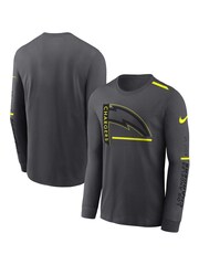 Fanatics Grey NFL Los Angeles Chargers VOLT Long Sleeve Dri-FIT Cotton T-Shirt - Image 1 of 3