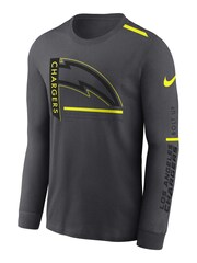 Fanatics Grey NFL Los Angeles Chargers VOLT Long Sleeve Dri-FIT Cotton T-Shirt - Image 2 of 3