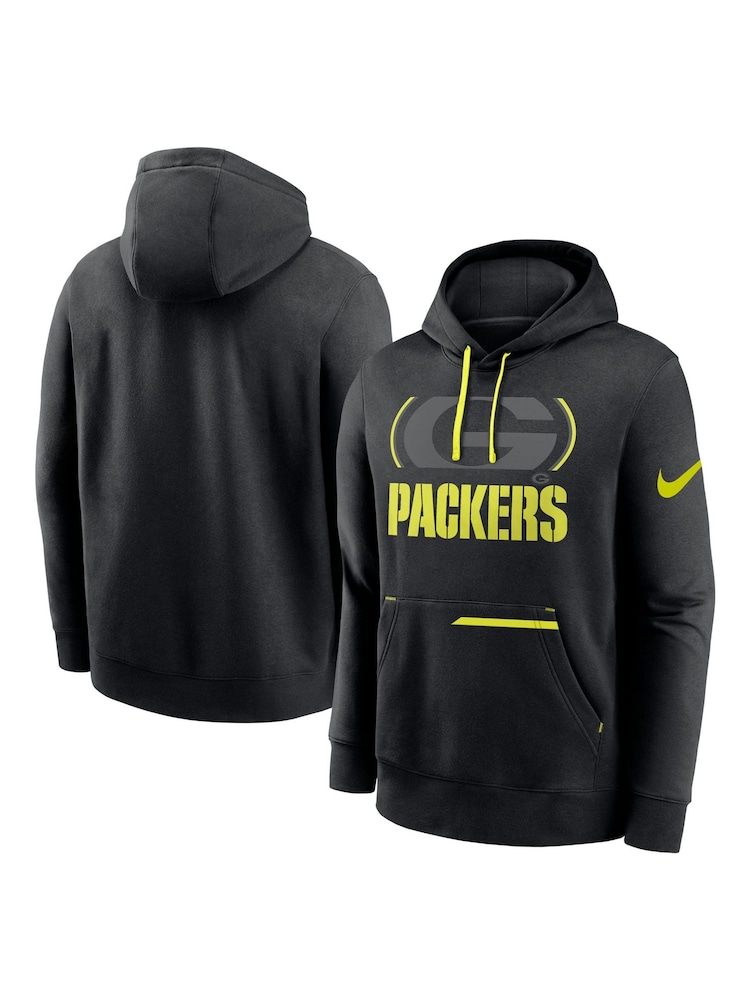 Fanatics Bay Packers Black Pullover Fleece Hoodie - Image 1 of 3