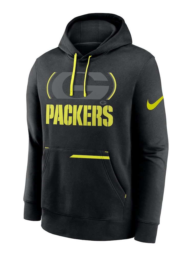 Fanatics Bay Packers Black Pullover Fleece Hoodie - Image 2 of 3