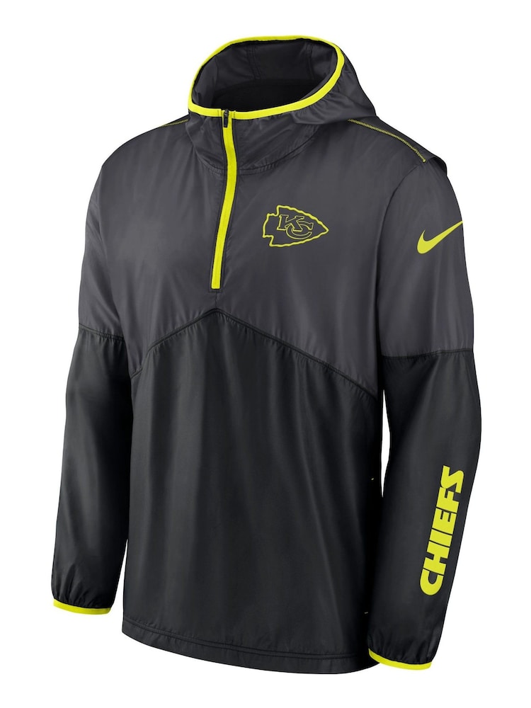 Fanatics Grey NFL Kansas City Chiefs VOLT Woven Quarter Zip Jacket - Image 2 of 3