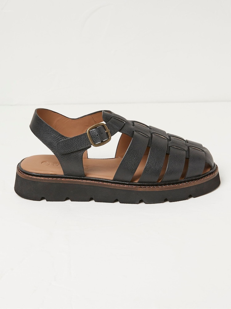 FatFace Elodie Black Fisherman Sandals - Image 1 of 3