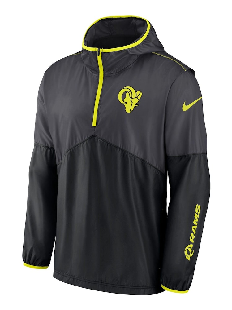 Fanatics Grey NFL Los Angeles Rams VOLT Woven Quarter Zip Jacket - Image 2 of 3 Fanatics Grey NFL Los Angeles Rams VOLT Woven Quarter Zip Jacket - Image 2 of 3