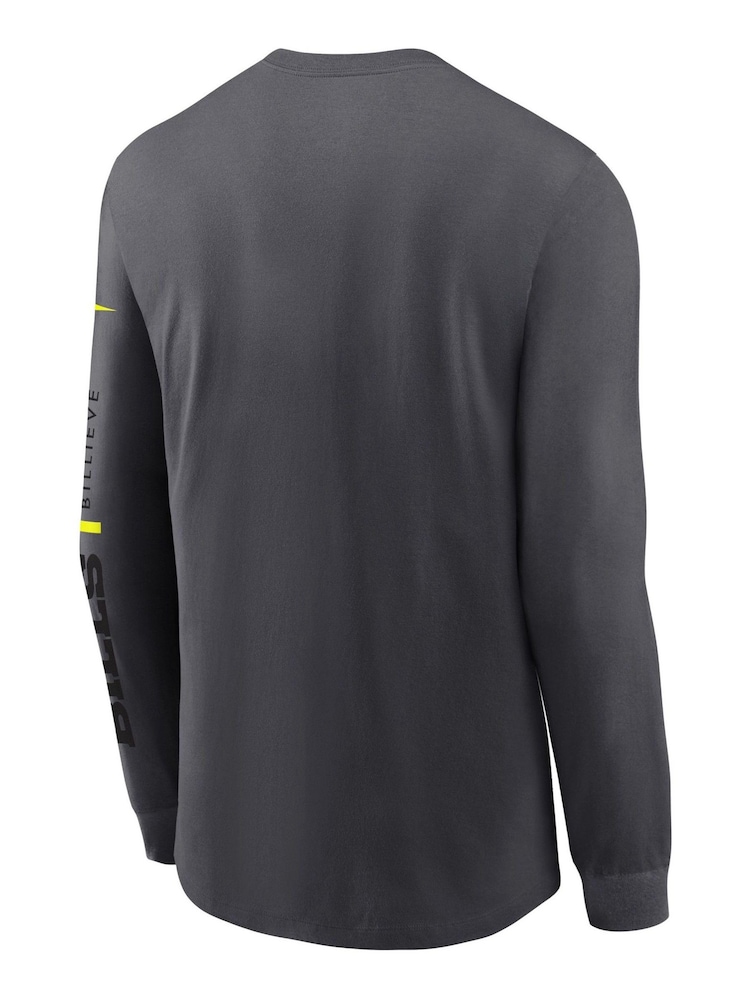 Fanatics Grey NFL Buffalo Bills VOLT Long Sleeve Dri-FIT Cotton T-Shirt - Image 3 of 3