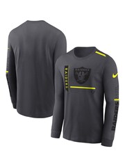 Fanatics Grey NFL Las Vegas Raiders VOLT Long Sleeve Dri-FIT Cotton T-Shirt - Image 1 of 3