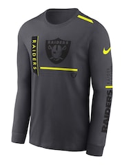 Fanatics Grey NFL Las Vegas Raiders VOLT Long Sleeve Dri-FIT Cotton T-Shirt - Image 2 of 3