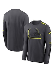 Fanatics Grey NFL Cleveland Browns VOLT Long Sleeve Dri-FIT Cotton T-Shirt - Image 1 of 3