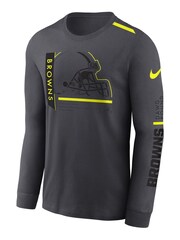 Fanatics Grey NFL Cleveland Browns VOLT Long Sleeve Dri-FIT Cotton T-Shirt - Image 2 of 3