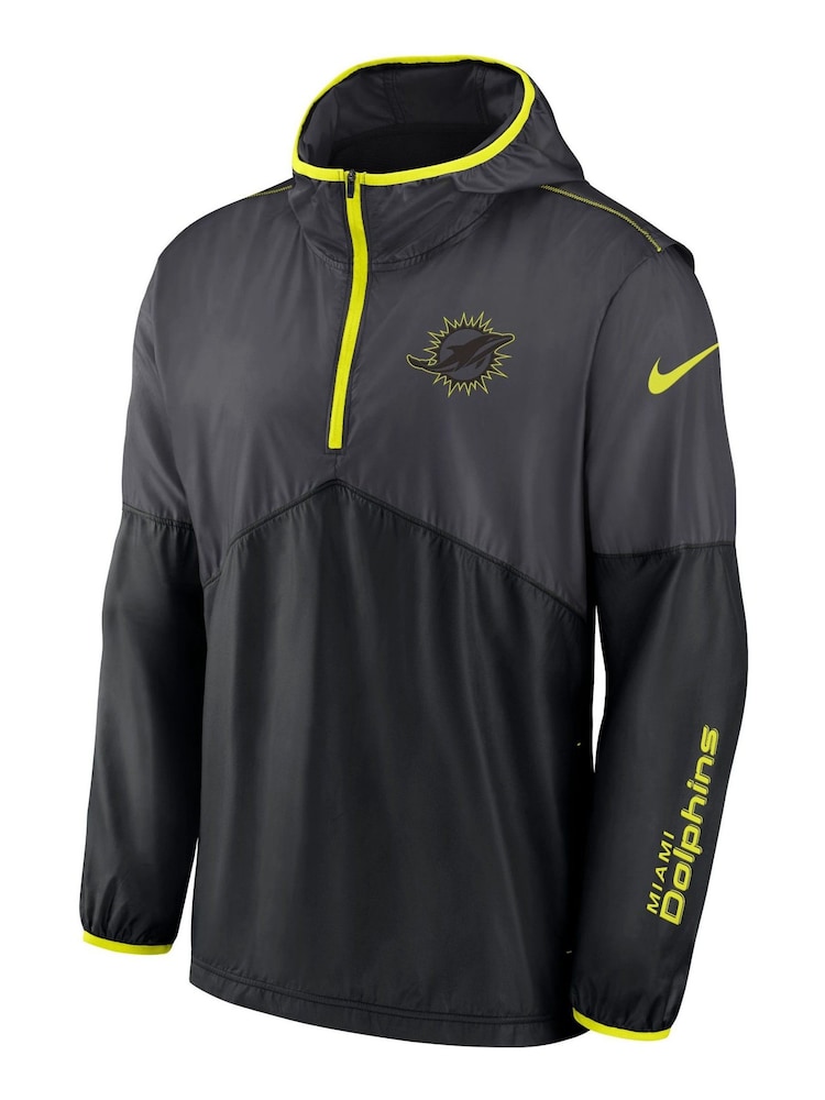 Fanatics Grey NFL Miami Dolphins VOLT Woven Quarter Zip Jacket - Image 2 of 3