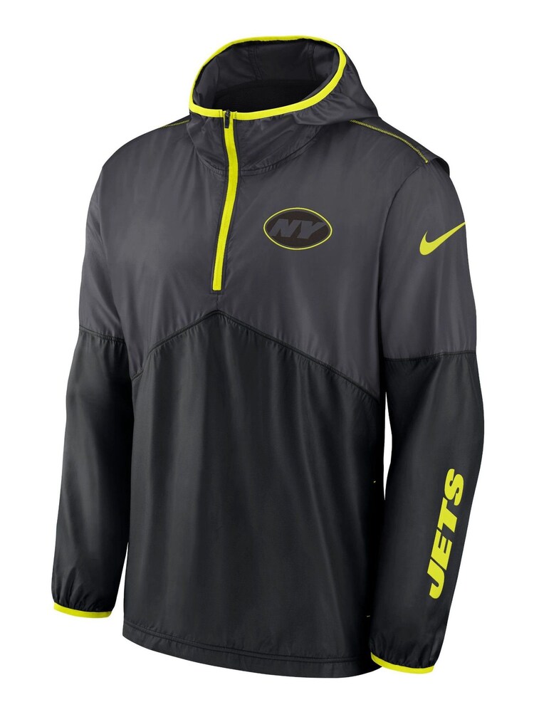Fanatics Grey NFL New York Jets VOLT Woven Quarter Zip Jacket - Image 2 of 3 Fanatics Grey NFL New York Jets VOLT Woven Quarter Zip Jacket - Image 2 of 3