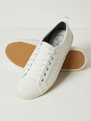 FatFace Lola White Leather Trainers - Image 2 of 3
