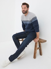 FatFace Dark Vintage Blue Straight Fit Jeans - Image 4 of 5