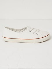 FatFace Suzie White Ballet Trainers - Image 1 of 3