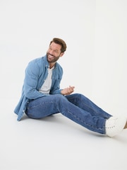 FatFace Stone Wash Blue Straight Fit Jeans - Image 2 of 5