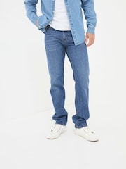 FatFace Stone Wash Blue Straight Fit Jeans - Image 3 of 5