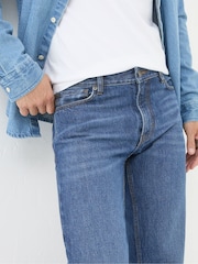 FatFace Stone Wash Blue Straight Fit Jeans - Image 5 of 5