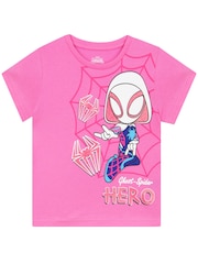 Character Pink Spidey and His Amazing Friends 100% Cotton T-Shirt - Image 1 of 9