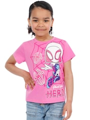 Character Pink Spidey and His Amazing Friends 100% Cotton T-Shirt - Image 7 of 9