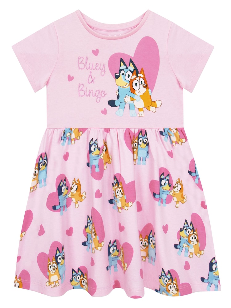 Character Pink 100% Cotton Bluey Dress - Image 1 of 9